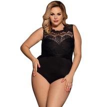 Plus Size Lace Bodice Opaque Sleeveless Romper - £21.21 GBP