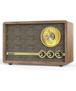 Retro Radio With Bluetooth Speaker, Vintage Bluetooth Radio, Espresso/Ra... - $92.91 CAD