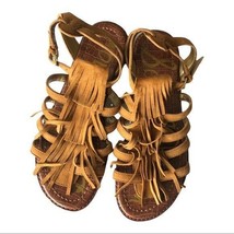 Sam Edelman Estelle Fringed Suede Sandals In Brown Size 7M - £28.14 GBP