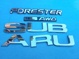 98-02 Subaru Forester S Rear Trunk Emblem Logo Badge Oem Set - £24.88 GBP