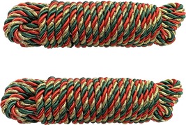 Multi Purpose Twine Silk Touch Polyester Christmas Assorted Color Twisted Braide - £29.49 GBP