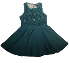 Romeo And Juliet Couture Forest Green Dress w Lace Bodice Size Medium Holiday - $15.84