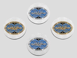 Gold Silver Dolphin Submarine Dfst Deep Fast Silent Deadly 4 Piece Coaster Set - £27.35 GBP