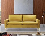 US Pride Furniture Contemporary Velvet Upholstered Sofas, Strong Yellow - $771.99