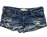 Abercrombie &amp; Fitch Girls Youth Jean Shorts Size 16 Distressed Low Rise ... - $10.39