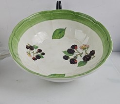  Italian Made Pasta Serving Bowl Peaches Hand painted 13&quot; wide and 5&quot;  Tall - £10.38 GBP