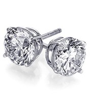 9mm Men's White Sapphire Basket set Round Stud Earrings in Solid Sterling Silver - £71.99 GBP