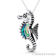 Seahorse Mother-of-Pearl Boho Beachbum Sealife Charm 925 Sterling Silver Pendant - £24.97 GBP+
