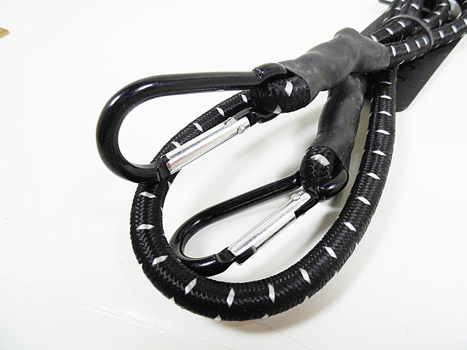 Bungee Cord Stretch Cords With Carabiner Clips 3.25 Feet Tie Downs Black... - $10.39