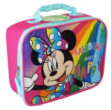 Minnie Mouse Disney Junior sans Bpa Rose Isolé Lunch Sac Boite Neuf - £10.28 GBP