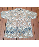 IZOD Golf Washable Silk &amp; Linen Short Sleeve Hawaiian Button Shirt Men&#39;s... - $8.95