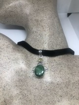 Vintage Verde Raw Esmeralda Citrino Gargantilla Collar con Colgante - £66.88 GBP