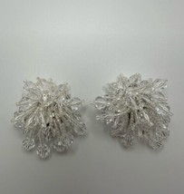 Vintage Lois Ann Crystal Beaded Dangle Clip Earrings 4.6cm - £66.79 GBP