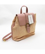 Jen &amp; Co. Avani Backpack Vegan Leather Woven Fabric 11.5x12x4.5 in Ash Pink - $61.37