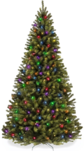 6 Ft Pre-Lit Premium Green Blue Fir Artificial Christmas Tree, Multi Color LEDs - £113.56 GBP