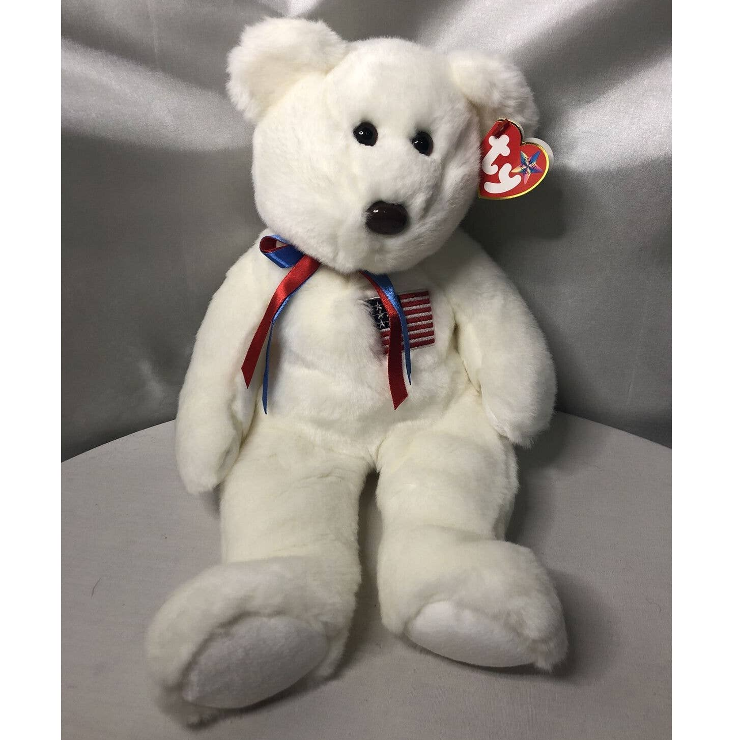 Ty Beanie Buddies 14" Beanie Baby 'LIBEARTY' The Bear 2000 With Tag Retired - $10.38