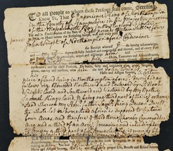 1750 antique COLONIAL DEED northampton province ma bay Experience KING J... - £233.51 GBP