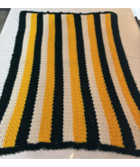 Vintage Crocheted Granny / Afghan Blanket Yellow/Green/White 50’x42’ No ... - $27.69