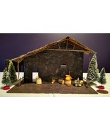 Christmas Stable Manger with Accessories Metal Flickering Fire Pit and more - £133.22 GBP