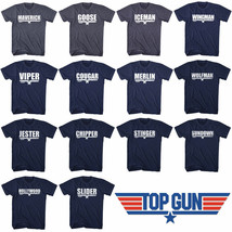 Top Gun Pilot Callsign Men&#39;s T Shirt Movie Maverick Goose Iceman Viper Hollywood - £19.26 GBP+