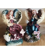 Beautiful Angel Figure Set Of 2 Surrounded By Animals Very Pretty See Pi... - £10.61 GBP
