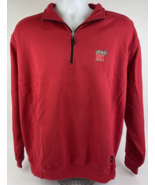 Ashworth weather Systems Maryland Red Mens Medium 1/4 Zip Jacket Wind Re... - $29.69