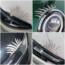 2pcs Eyelashes Car  Stickers for Headlight Decorating Creative Glitter Exterior  - £32.53 GBP