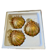 Kurt Adler Vintage Hand Blown West Germany Glass Ornaments Shells Pink &amp;... - $21.77