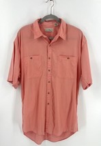 VTG 90s LL Bean Mens Shirt Size Large Tall Coral Pink Button Up Shirt Cotton - £19.78 GBP