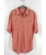 VTG 90s LL Bean Mens Shirt Size Large Tall Coral Pink Button Up Shirt Co... - $33.83 CAD