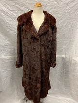 Glamorous Burgundy Vintage Real Fur Women&#39;s Long Coat - £124.59 GBP