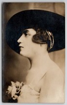 RPPC Lovely Woman Tillie Yudman Large Hat Risque Side Profile 1916 Postcard I24 - $18.95