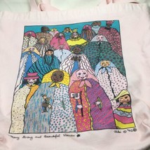 Vintage Kiki Suarez Pink Canvas Tote Bag 1990 Many Strong and Beautiful ... - $75.00