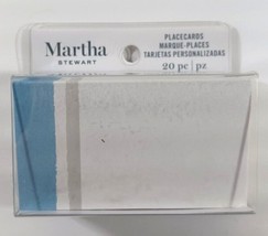 20-Pack Placecards Blue Grey STRIPE Dinner Party Place Name Card Martha Stewart  - £2.92 GBP