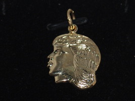 14k Yellow Gold Pendant/Charm With A Unique And Beautiful Head Design - £250.61 GBP