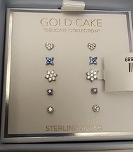 Gold Cake Shop Earrings - 4 Pair - Cute for Kids - Sterling Silver - £12.34 GBP