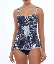 Profile by Gottex BLACK/WHITE Marbella Tummy-Control Swimdress, US 12D, UK 12D - £52.13 GBP