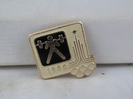 Vintage Summer Olympic Pin - Moscow 1980 Weightlifting Event - Stamped Pin - $15.00