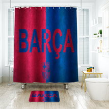 Barcelona FC 01 Shower Curtain Bath Mat Bathroom Waterproof Decorative - £18.04 GBP+