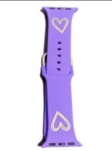 Purple Heart Silicone Watch Band Compatible with Apple fits 38/40/41 mm - £11.07 GBP