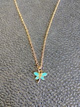 Gold Color Plated Dragonfly Necklace Gold Chain - $226.34 MXN
