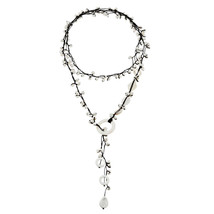 Pretty White Pearl/Quartz/MOP Long Wrap Multi-Wear Necklace - £26.74 GBP