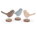 Midwest-CBK Tin Bird Shelf Sitter Display Figures Spring Colors Set of 3 - £14.96 GBP