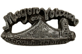 Mayon Volcano Magnet Albay Philippines Resin Gray Souvenir Fridge  - £7.09 GBP