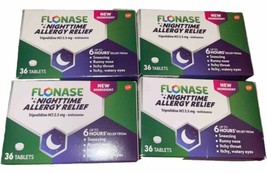 4 Pack Flonase Nighttime Allergy Relief 36 Tablets-144 EXP 10/24 Antihis... - $18.70