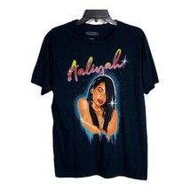 Aaliyah Womens Shirt Size Medium M Black Short Sleeve Tee Shirt Concert Tee - $20.47