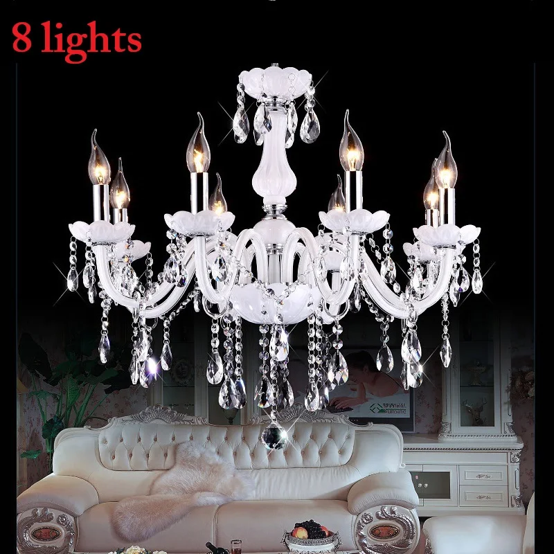 Modern LED  3/6/8/10/12/15/18 Arm Lights white LED crystal chandelier Li... - $146.38+