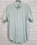 Brooks Brothers 1818 Shirt Mens Large Short Sleeve Button Down Seersucke... - $29.99