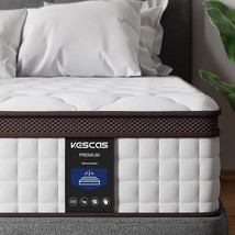 Kescas 12 Inch Memory Foam Hybrid Twin Mattress - Medium Firm - Made In North - £255.15 GBP