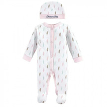 Luvable Friends Baby Girl Cotton Preemie Snap Sleep and Play and Cap - Preemie - £7.86 GBP